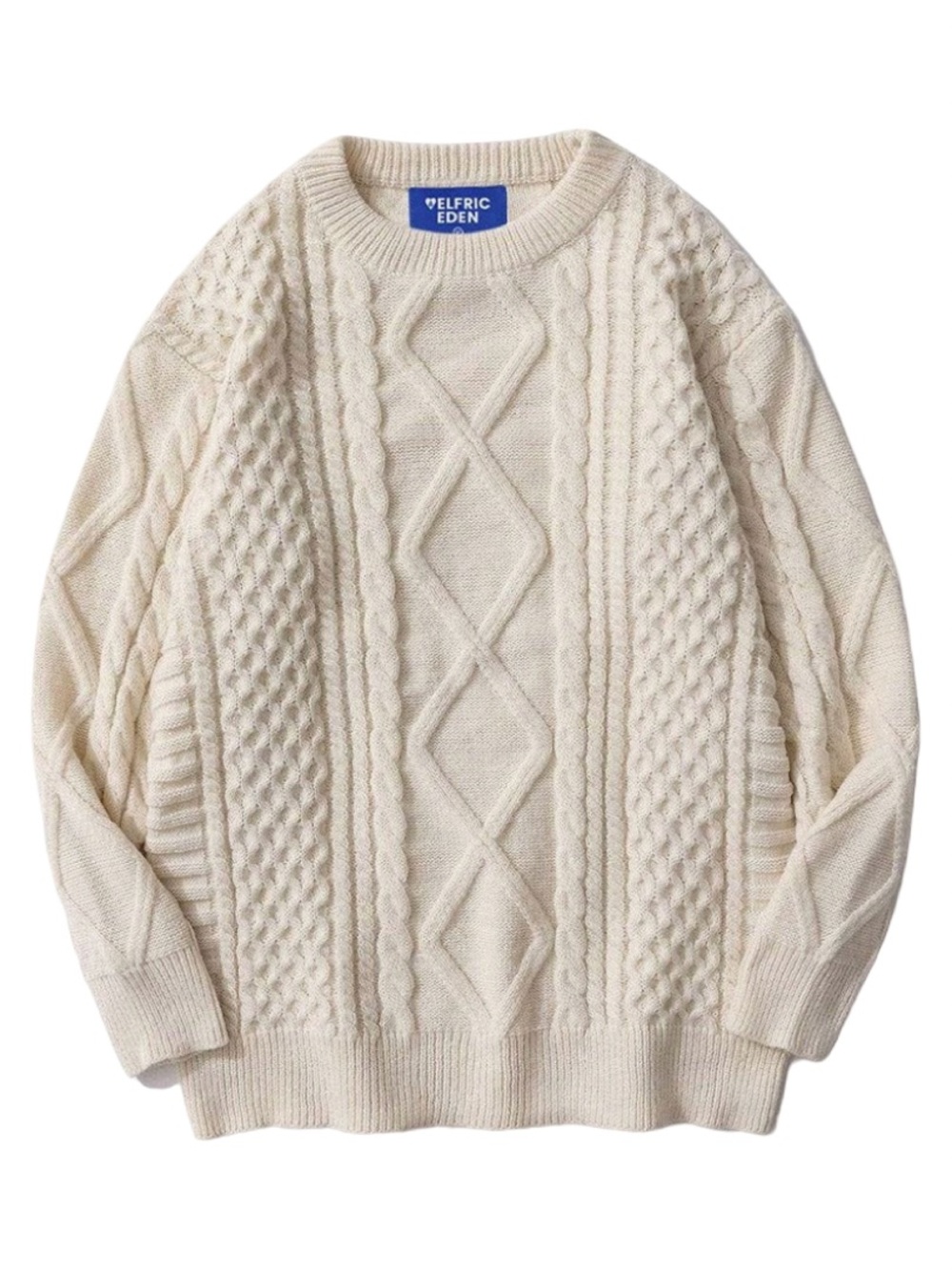 Aelfric Eden Retro 90s Cable Knit Sweater Size Medium Oversized Fall Coastal